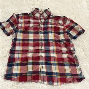 Plaid Short Sleeve Button-Up Shirt